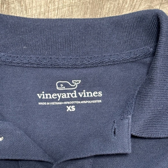 Women’s Vineyard Vines XS 0 - 2 Polo Tee Shirt Navy Blue Whale Logo Short Sleeve - Picture 6 of 7